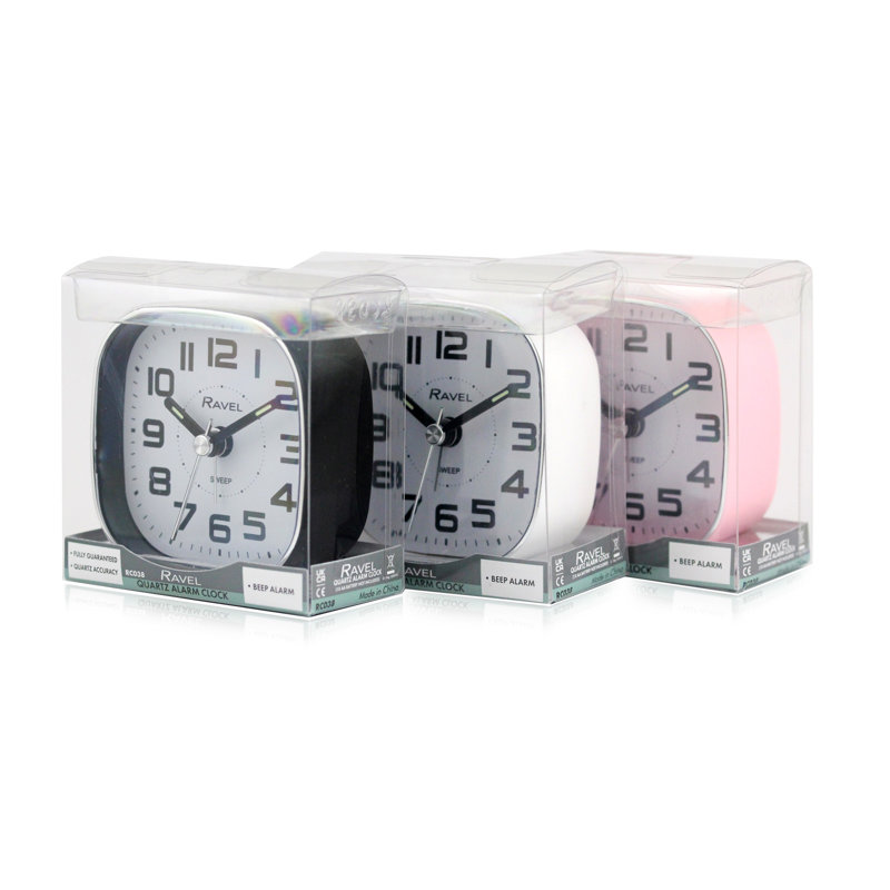 Quartz movement / Crystal Alarm Tabletop Clock, Black