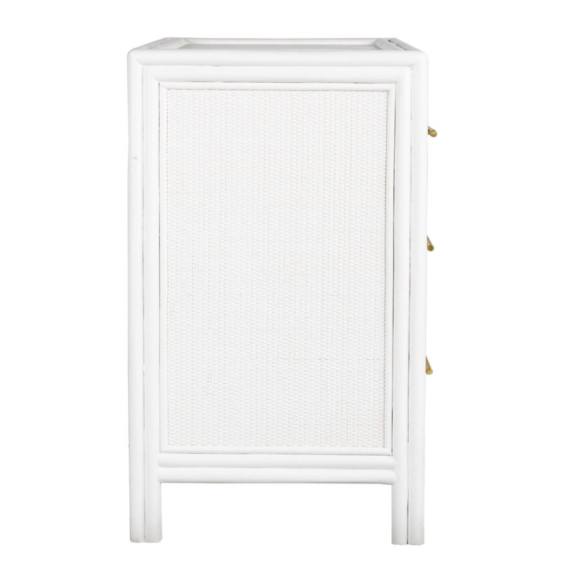 Aruba 4 - Drawer Nightstand, White/Gold