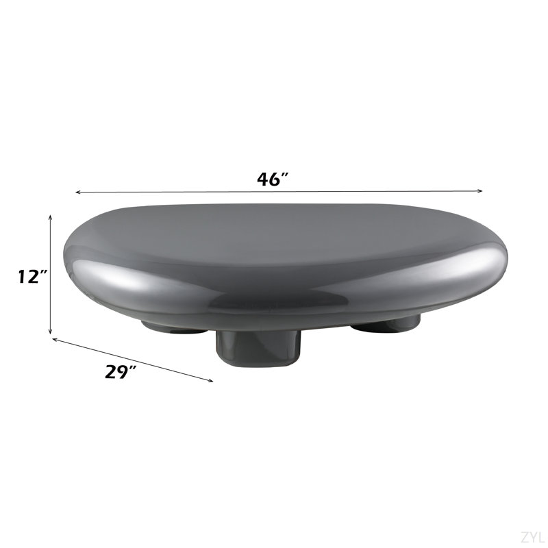 Table basse grise ultrabrillante