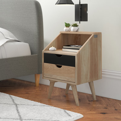 Rousseau 40cm W Solid Wood Bedside Table