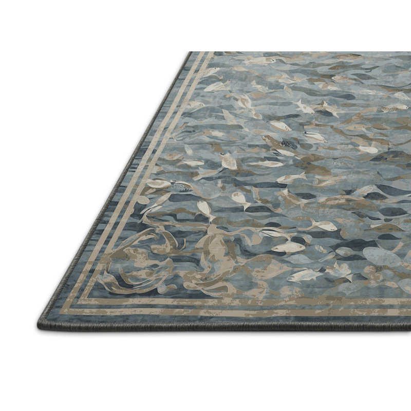 Tapis gris soyeux et moelleux, Rectangle 4 pi x 6 pi