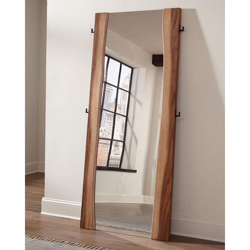 31 x 76 Inch Standing Floor Mirror Smokey Walnut