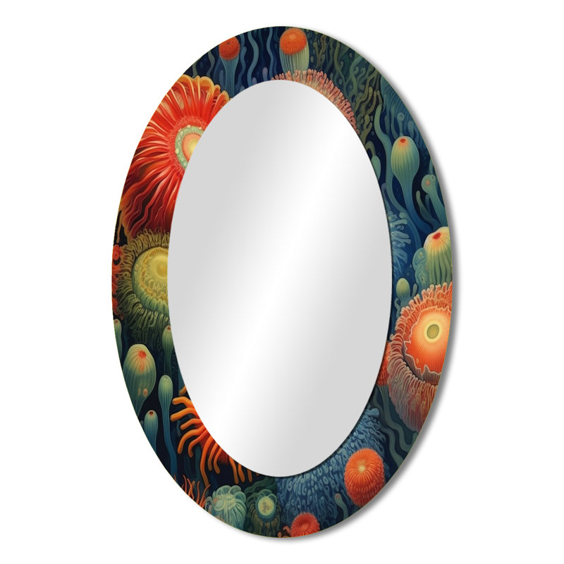Magnifique miroir mural ovale rétro, 36 po x 24 po