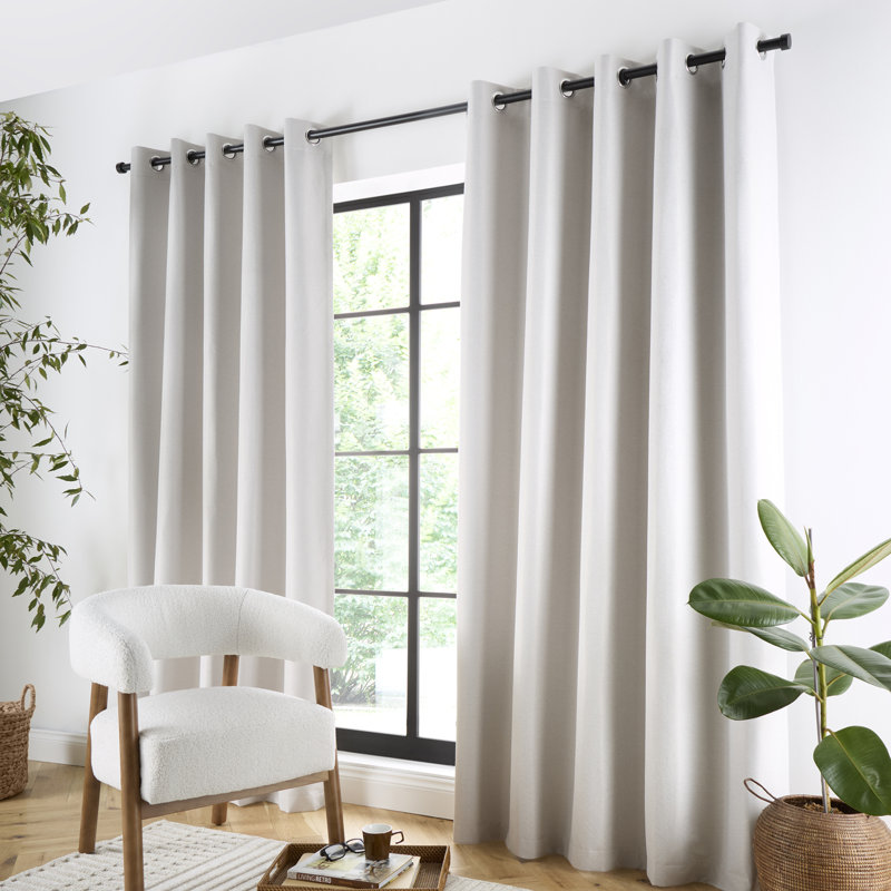 Plain Twill Blackout Curtain Panel Pair, 46" Width x 54" Drop (117 x 137cm)