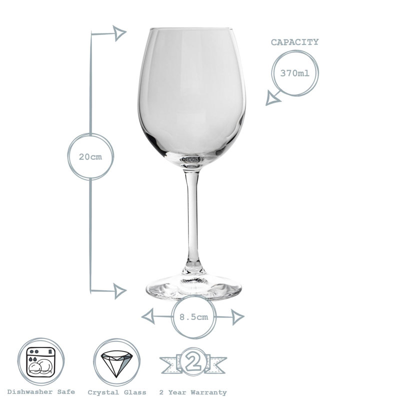 Bordeaux Wine Glasses, 12, 370ml
