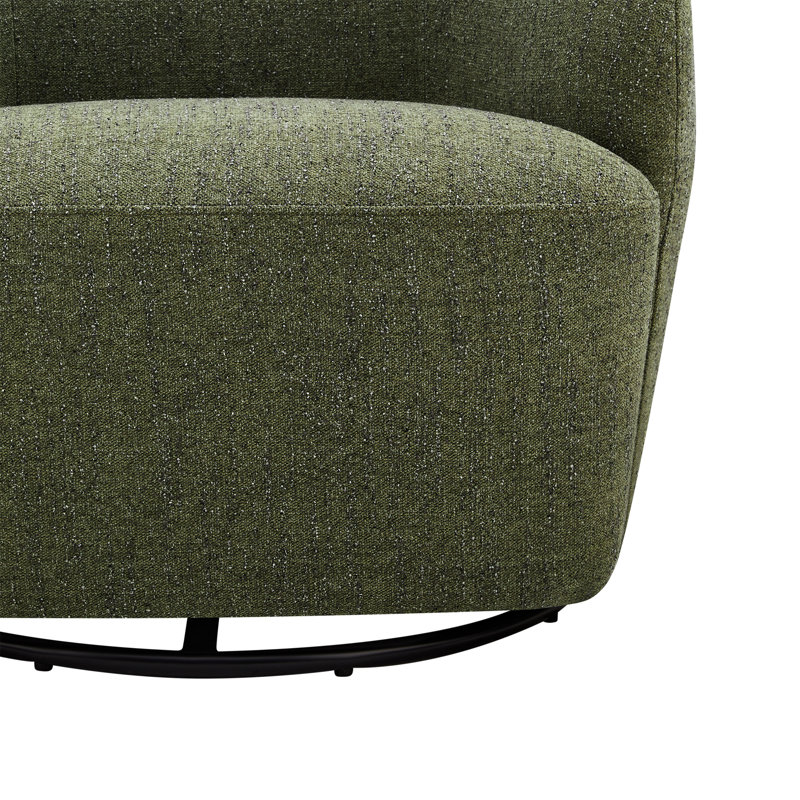 Fauteuil demi-tonneau pivotant rembourré Ingetraut, Forêt douce