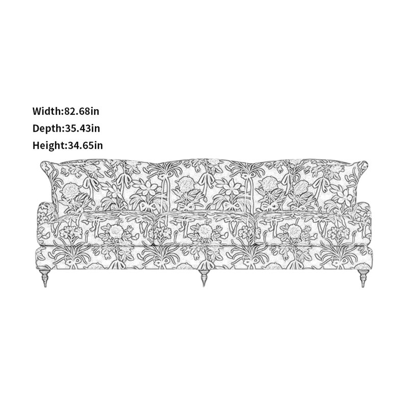 Canapé en tissu décontracté, H 34,65 po x l 82,68 po x P 35,43 po