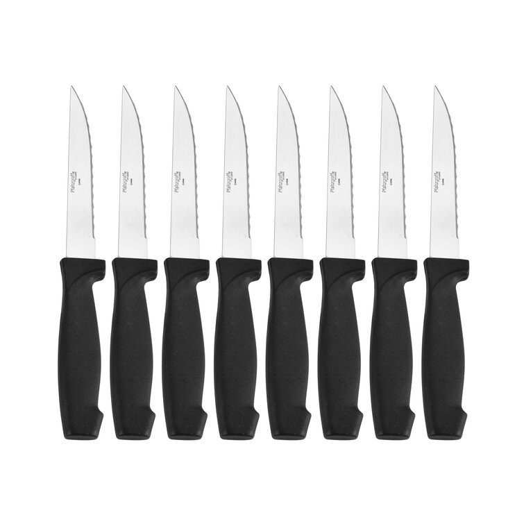 Pfaltzgraff Everyday Stainless Steel Serrated Steak Knife Set 4 Knives Black