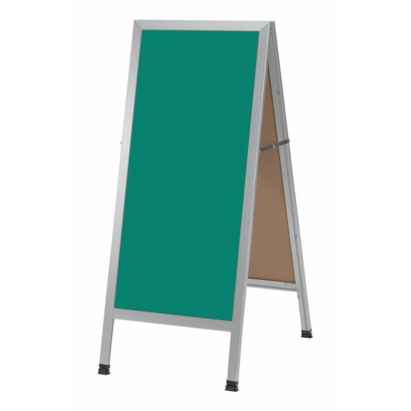 A-Frame Sidewalk Chalkboard, Clear Satin Anodized, 3' 6" H x 1' 6" W