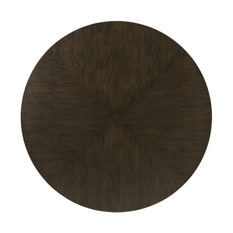 Bistre Finish Round Wood Extendable Dining Table