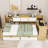 2 Drawers Wood Daybed with Built-in-Desk and Bookcase-357420675-357420733