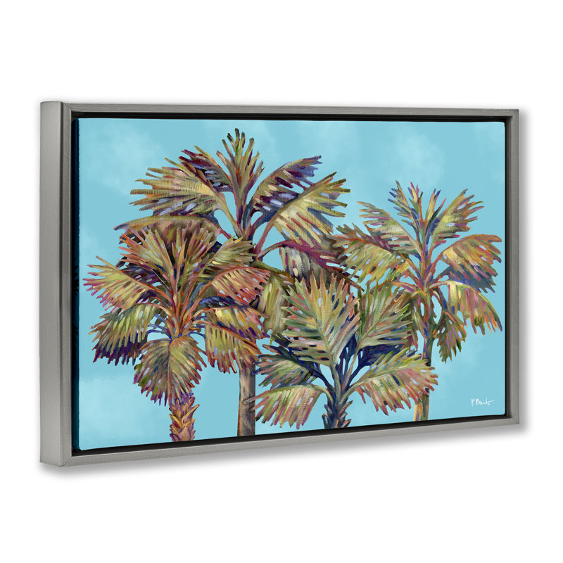  Toile flottante Bondi Beach Palms par Paul Brent, H 21 po x l 31 po, Cadre flottant gris lustré