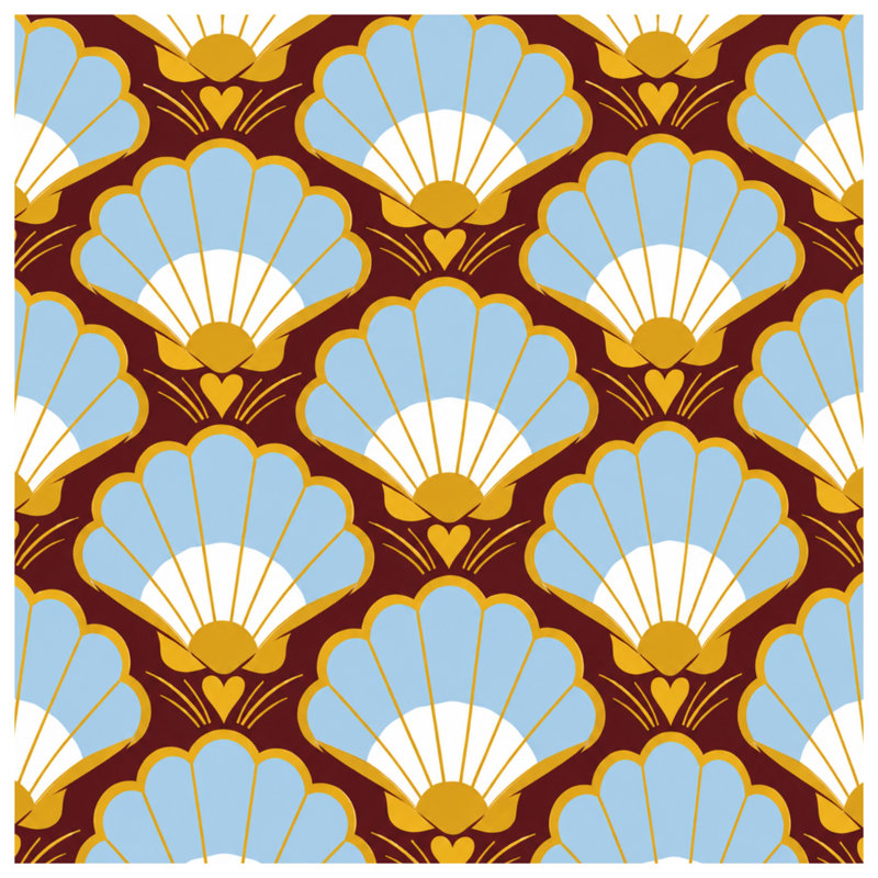 Scallop Shell Pattern Double Sided Throw Pillows, 26 x 26 inches