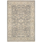 Soumek Hand Knotted Wool Area Rug in Gray