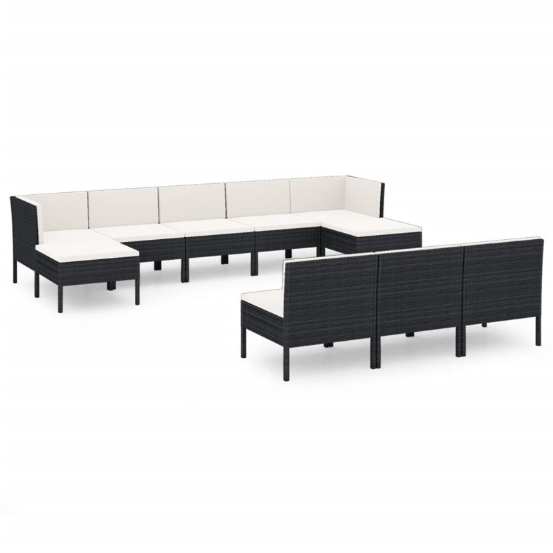 Tyrekus Square Patio Sectional Set with Cushions, Cream White