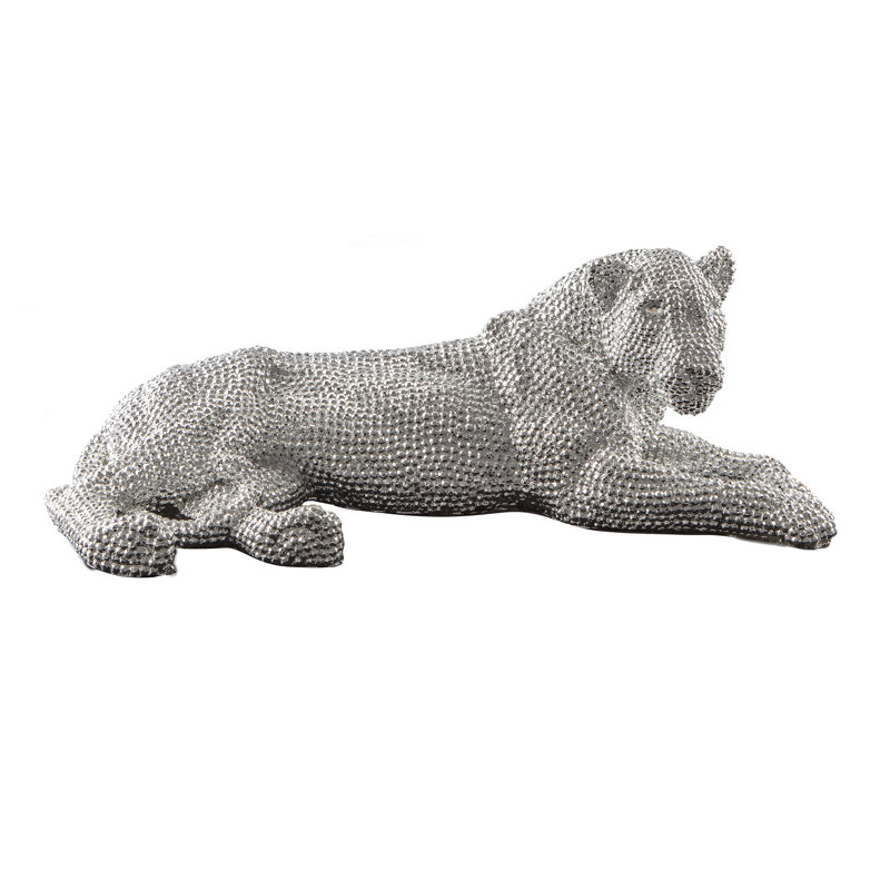 Thacher Animals Statue, 22cm H x 64cm W x 32cm D, Silver