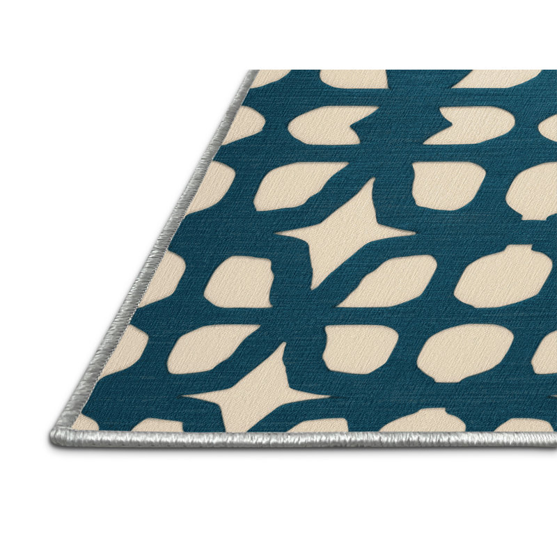 Tapis beige en treillis lavable à la machine, Rectangulaire 8 pi x 10 pi