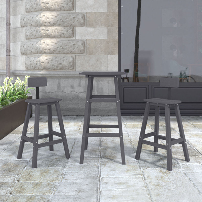 Rhonisha Square Outdoor Bar Table , 21.65'' in. W 21.65'' in. D, Gray