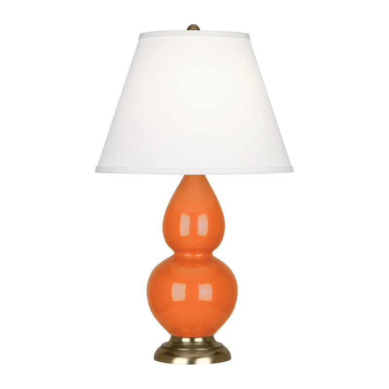Gourd Table Lamp, Pumpkin and Brass Base