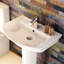 Hudson Reed Maya 465.1mm White Vitreous China Rectangular Full Pedestal Basin Bathroom Sink with Overflow