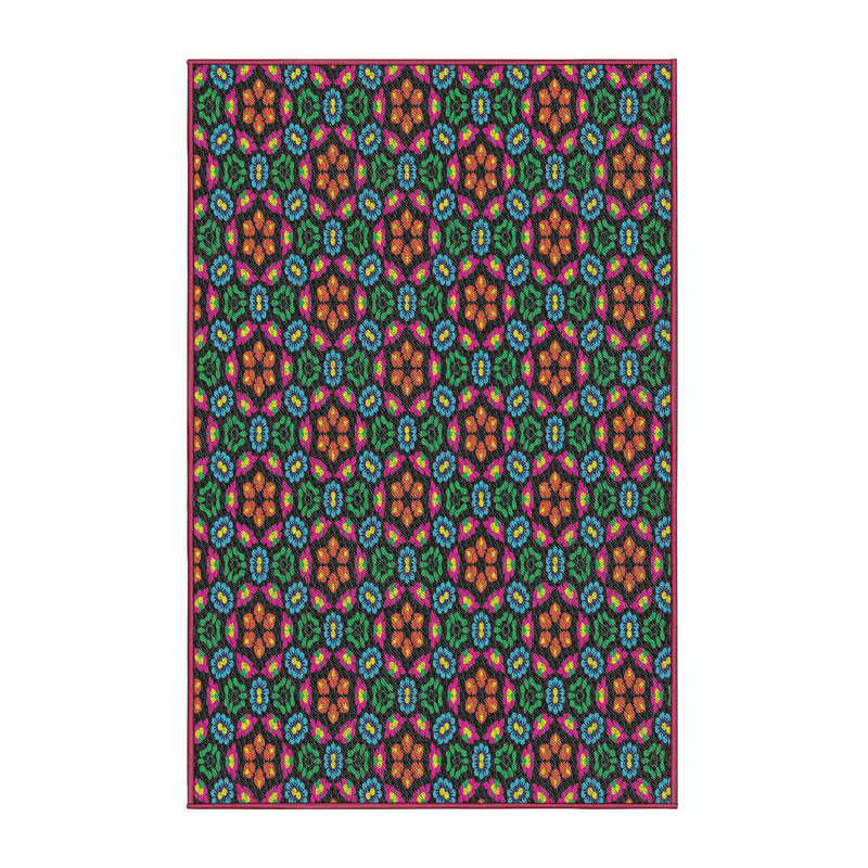Tapis rouge / vert Power Loom, Tapis de couloir 2 pi x 5 pi