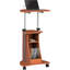 Chariot roulant réglable pour ordinateur portable avec tiroir de rangement, tablette ouverte et roues verrouillables