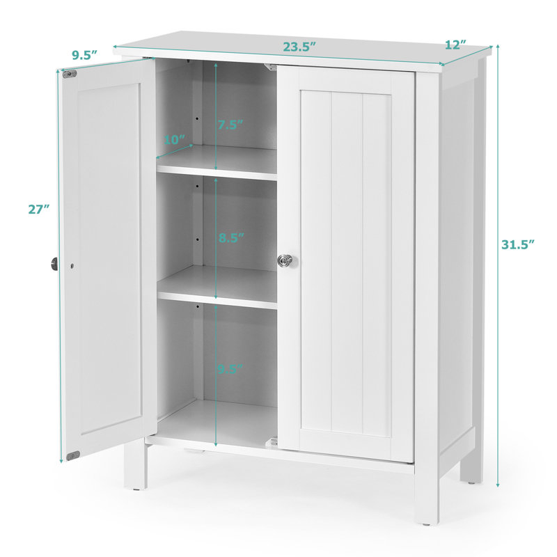 Rangement pour salle de bain à 2 portes avec tablette réglable, Blanc