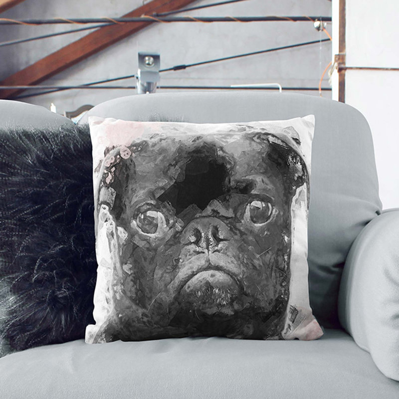 Square Throw Cushion, Black, 55cm H x 55cm W x 20cm D