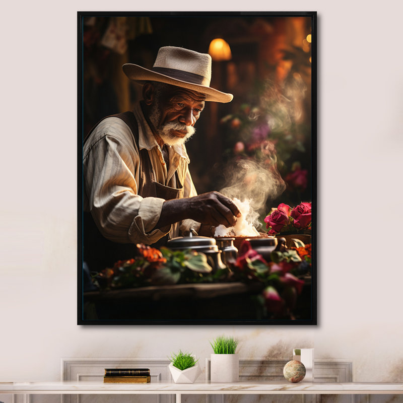 «Cailem Cuban Coffee culture II», reproduction sur toile, H 40 po x l 30 po x P 1,5 po, Cadre flottant noir