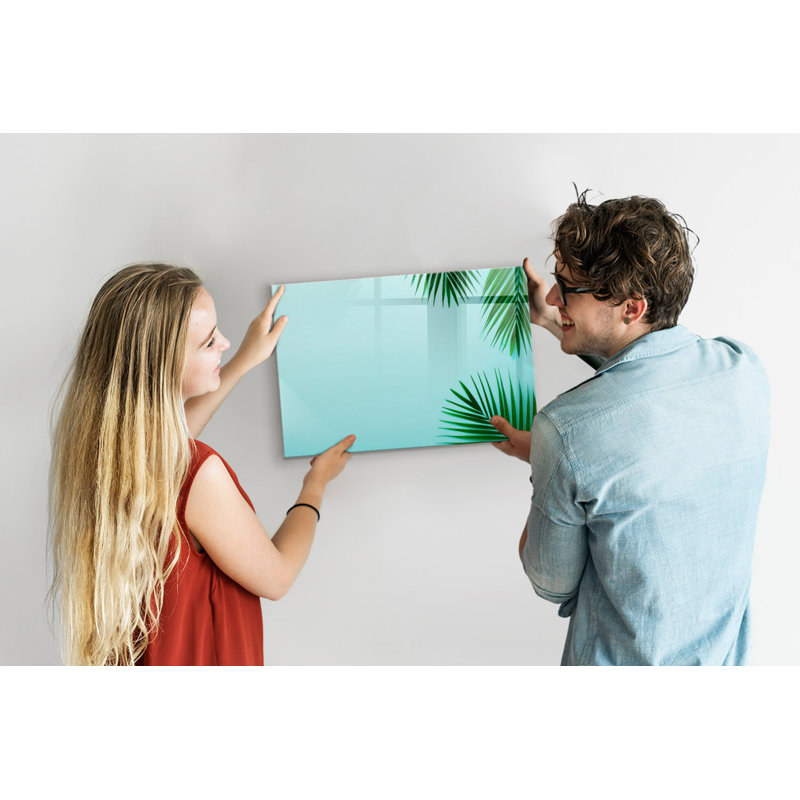 Magnetic Memo Board Whiteboard - 60 x 40 cm - Includes Marker and Magnets - Tropical leaves