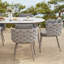 Ensemble 2 pièces de chaises de patio d'extérieur en aluminium tissé avec corde de style Mid-Century gris