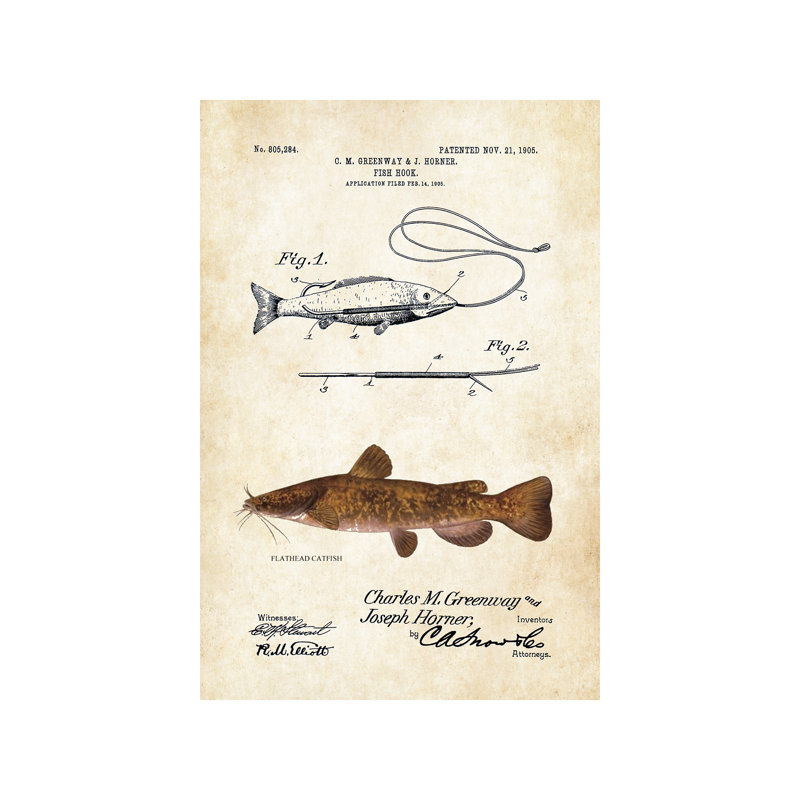 Flathead Catfish Fishing Lure 1 Piece Wrapped Canvas Wall Art, 66.04 cm H x 45.72 cm W x 1.91 cm D