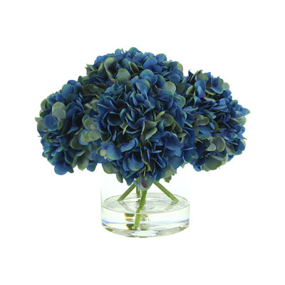 Faux Hydrangea Arrangement in Vase