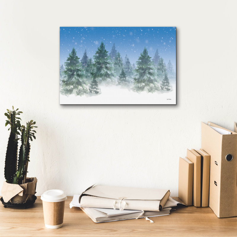 "Epic Graffiti" Winter Trees "par Leslie Trimbach, art mural sur toile, H 12 po x l 18 po
