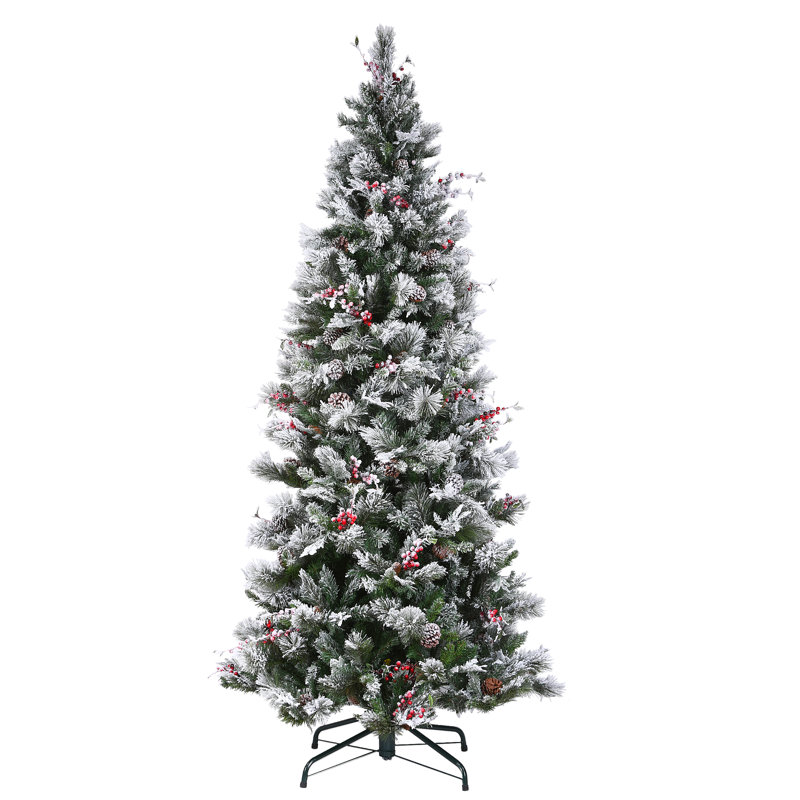 9 Ft. Powerconnect(TM) Snowy Bedford Slim Pine Tree With Clear Lights