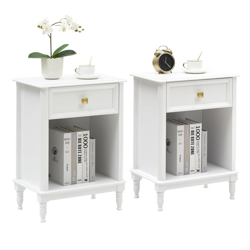 Ensemble de 2 tables de chevet, Blanc