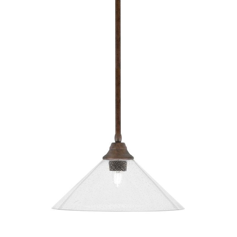 Luminaire suspendu à n'importe quelle tige, Bronze foncé , Transparent, H 8,5 po x l 16 po x P 16 po
