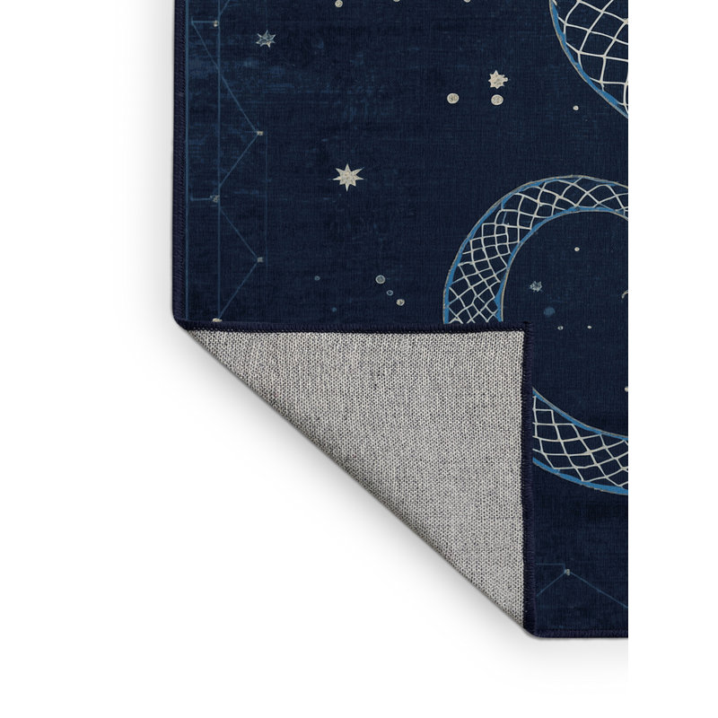Machine Washable Orlena Global Inspired Moroccan Rug in Gray – Navy Binding, 2 x 3