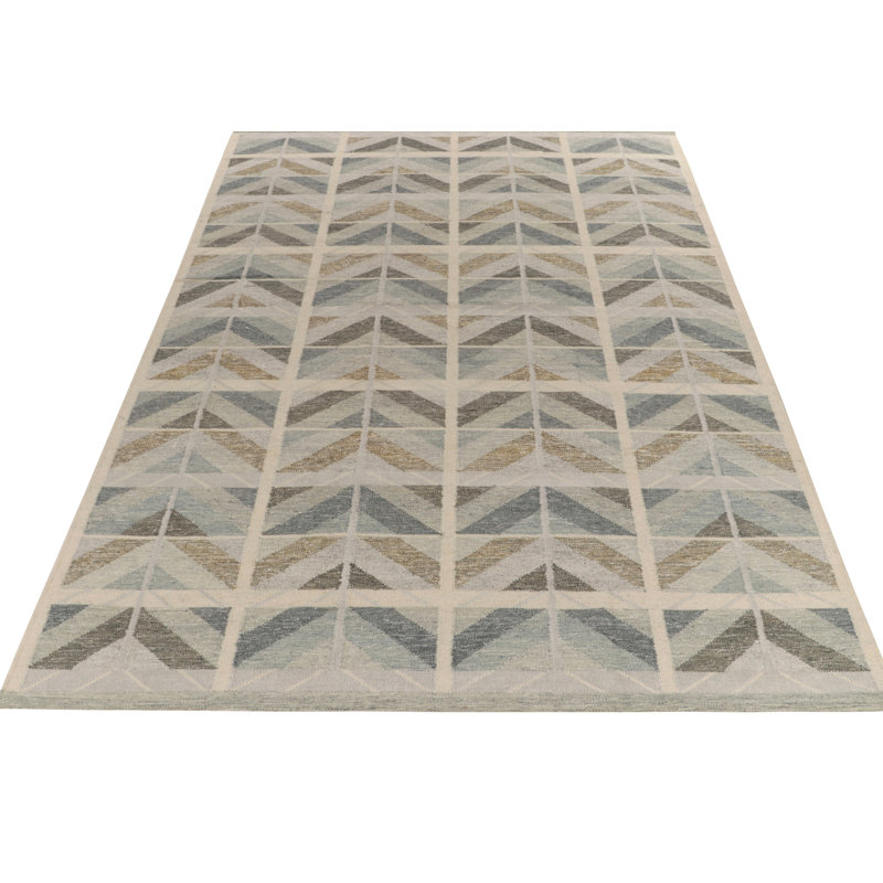 Scandinavian Wool Geometric Area Rug, Rectangle 8' x 10'