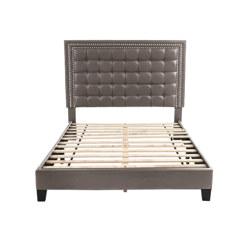 Lit plateforme tapissier Mistico, Complète, Brun