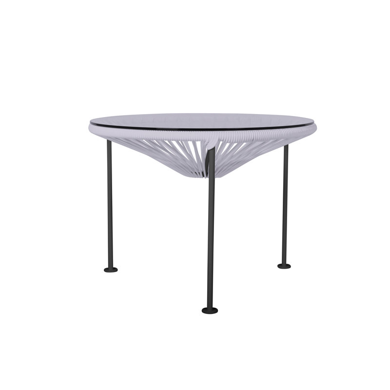 Zicatela Indoor Handmade Coffee Table, Black, Clear