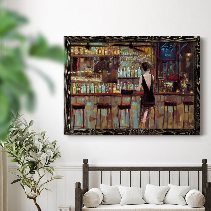 Elegant In Black - peinture encadrée, H 31 po x l 44 po x P 0,75 po, Noir, Pas de tapis