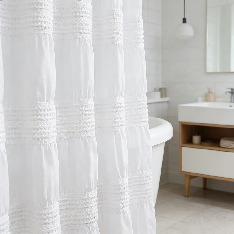Rideau de douche Farmhouse, Blanc