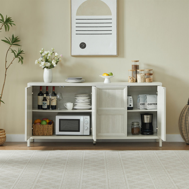 Buffet de rangement 67 po, Gris clair