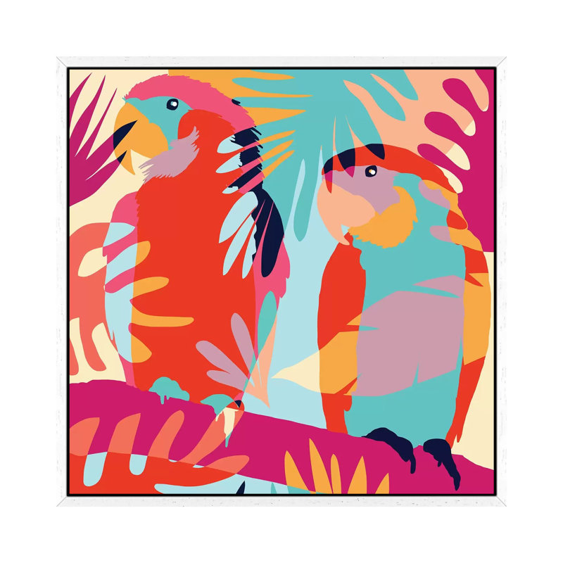 Couples That Camouflage Together, Stay Together 1 Piece Painting on Canvas, 93.98cm H x 93.98cm W x 3.81cm D, White Framed