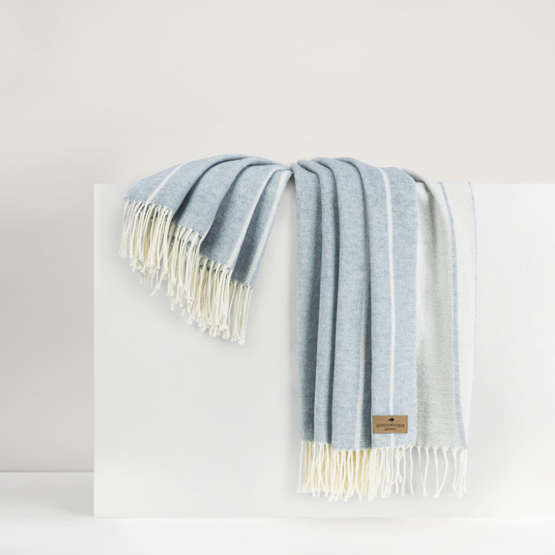 Crystal Blue Fiji Stripe Throw,  Crysta Blue Striped
