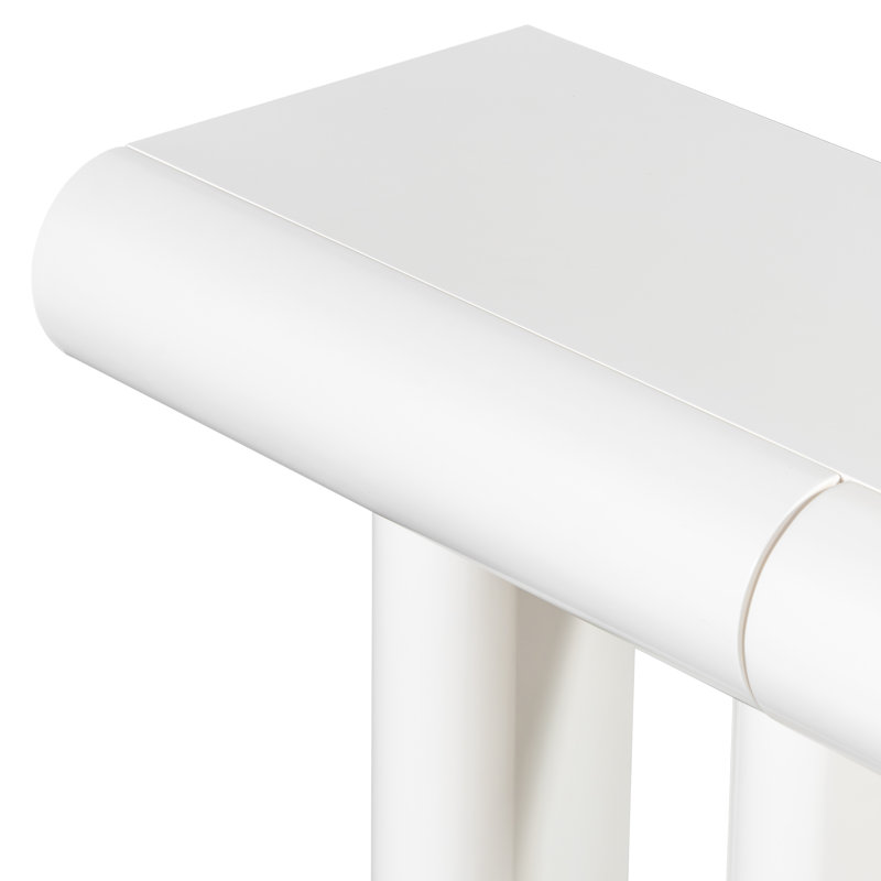 Space-saving Geometric Solid Mdf Entryway Table, Stylish White Hallway Solution