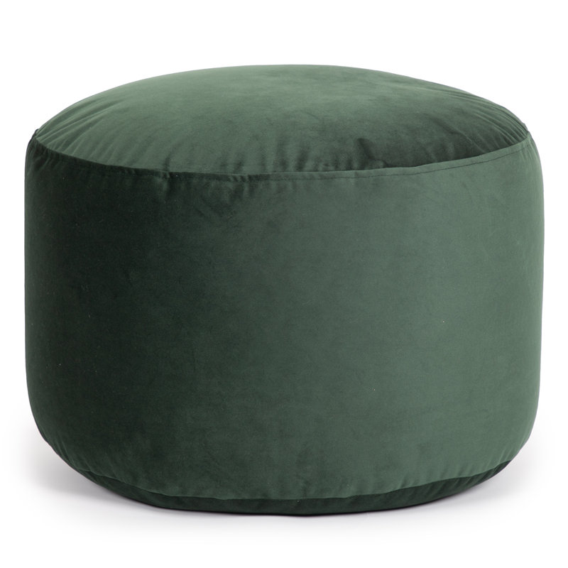 Franka Velvet Ottoman, Forest Green Velvet
