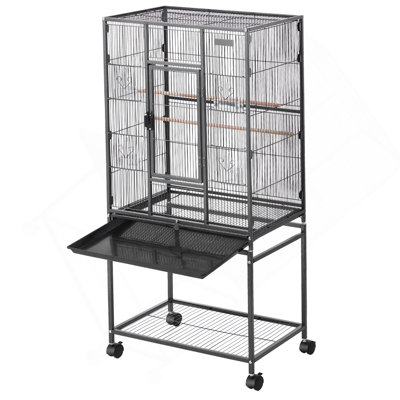 Cage à oiseaux stable en fer forgé avec mobilité facile
