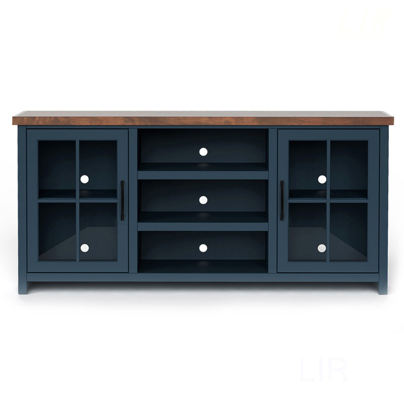 Meuble télé 67 po pour téléviseur de 80 po ou moins, aucun assemblage requis, solution de rangement durable et élégante, meuble télé